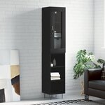 vidaXL Buffet haut Noir 34 5x34x180 cm Bois d'ingénierie