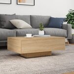 vidaXL Table basse avec lumières LED chêne sonoma 85x55x31 cm