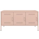 vidaXL Meuble TV rose 100 5x39x50 5 cm acier