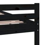 vidaXL Cadre de lit Noir Bois massif 100x200 cm