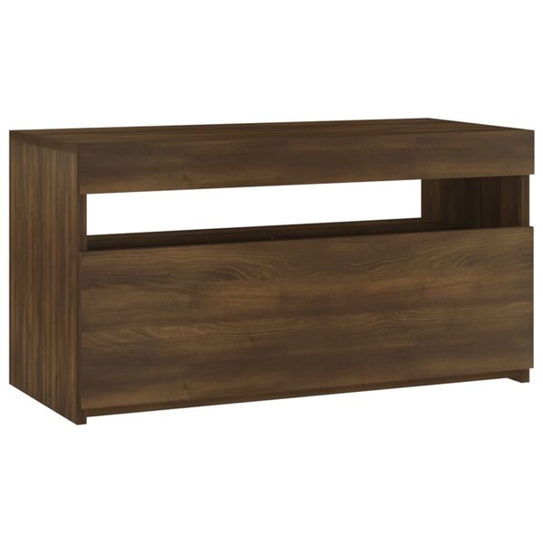 vidaXL Meuble TV avec lumières LED Chêne marron 75x35x40 cm