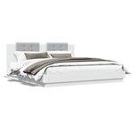 vidaXL Cadre de lit avec LED sans matelas blanc 180x200 cm