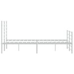 vidaXL Cadre de lit métal avec tête de lit/pied de lit blanc 120x200cm