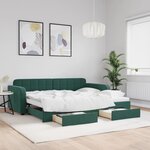 vidaXL Lit de jour avec gigogne et tiroirs sans matelas 90x200 cm