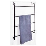 Bathroom Solutions Porte-serviettes suspendu de porte Métal Noir