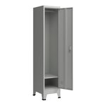 Casier de bureau armoire meuble de rangement pour bureau atelier chambre acier métallique avec 1 porte acier laqué 180 x 38 x 45 cm gris 03_0006345