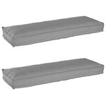 vidaXL Coussins de palette pour banc 2 Pièces Gris 120x40x8 cm Tissu Oxford