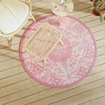vidaXL Tapis d'extérieur rose Ø120 cm PP