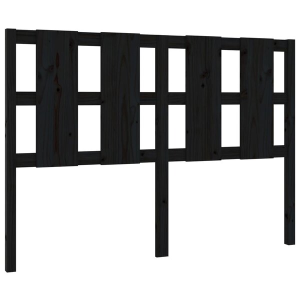vidaXL Tête de lit Noir 125 5x4x100 cm Bois massif de pin