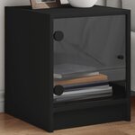 vidaXL Tables de chevet avec portes en verre 2 Pièces noir 35x37x42 cm