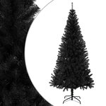 vidaXL Sapin de Noël artificiel avec support noir 240 cm PVC