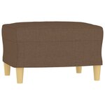 vidaXL Canapé à 3 places avec repose-pieds Marron 180 cm Tissu