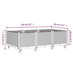 vidaXL Jardinière à roulettes gris 150x80x54 cm PP