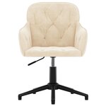 Chaise fauteuil siège pivotante de bureau informatique étude velours crème 02_0024104