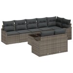 vidaXL Ensemble de Canapé de Jardin 8 pièces avec Coussins Rattan Poly Noir