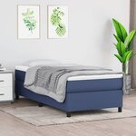 vidaXL Sommier à lattes de lit avec matelas Bleu 90x200 cm Tissu