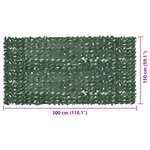 vidaXL Écran de balcon avec feuilles vert foncé 300x150 cm