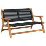 vidaXL Chaises de jardin avec table - Ensemble de 3 en bois d'acacia massif noir