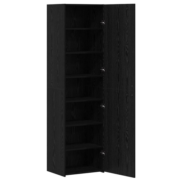 vidaXL Buffet en chêne noir 50x42.5x185 cm en bois reconstitué