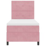 lit à ressort vidaXL avec matelas et LED rose 90x190 cm en velours