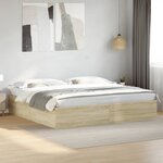 vidaXL Cadre de lit sans matelas chêne sonoma 200x200 cm