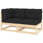 vidaXL Salon de jardin 2 Pièces avec coussins Bois de pin massif