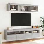 vidaXL Meuble TV mural avec lumières LED sonoma gris 80x30x40 cm