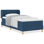 Lit à ressort vidaXL avec matelas - Bleu  90x190 cm  Tissu