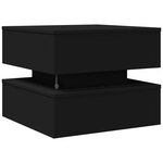 vidaXL Table basse avec lumières LED noir 50x50x40 cm