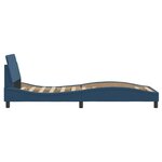 vidaXL Cadre de lit avec tête de lit sans matelas bleu 90x190 cm tissu