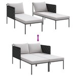 vidaXL Chaise Longue avec Coussins pour 2 Personnes Anthracite 115x153x69 5 cm Acier