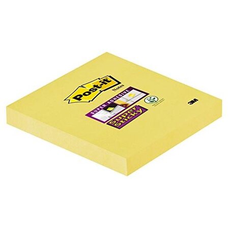 Bloc de 90 Super Sticky notes adhésives, 76 x 76 mm Jaune POST-IT