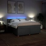 vidaXL Sommier à lattes de lit avec matelas Gris clair 180x200cm Tissu