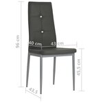 vidaXL Chaises à manger lot de 2 gris similicuir