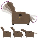 vidaXL Fauteuil inclinable de massage électrique Marron Tissu