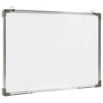 Tableau magnétique panneau écriture école maison bureau effaçable à sec 70 x 50 cm acier blanc 02_0045450