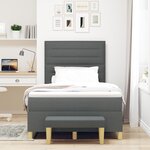 vidaXL Lit Box Spring avec Matelas & Banc Gris Foncé 120x200 cm Tissu