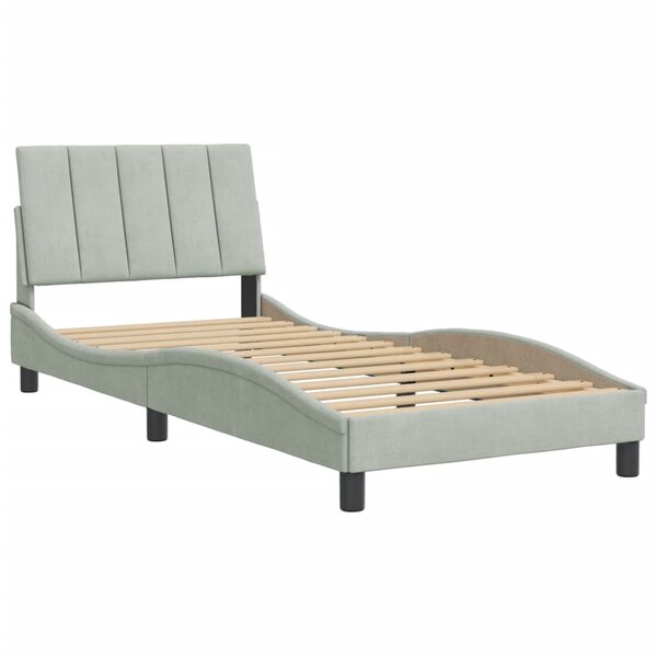 vidaXL Cadre de lit avec tête de lit Gris clair 80x200 cm Velours