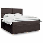 vidaXL Sommier à lattes de lit avec matelas Marron foncé 180x200 cm