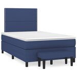 vidaXL Sommier à lattes de lit avec matelas bleu 120x190 cm tissu