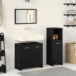 vidaXL Ensemble de meubles de salle de bain 3 pièces Chêne Noir Bois d'ingénierie