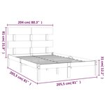 vidaXL Cadre de lit sans matelas noir 200x200 cm bois massif
