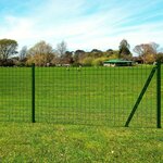 vidaXL Clôture Euro Acier 25 x 1 5 m Vert