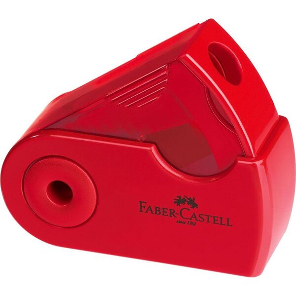 Taille-crayons simple trou à réservoir coulissant Bleu ou Rouge aléatoire FABER-CASTELL