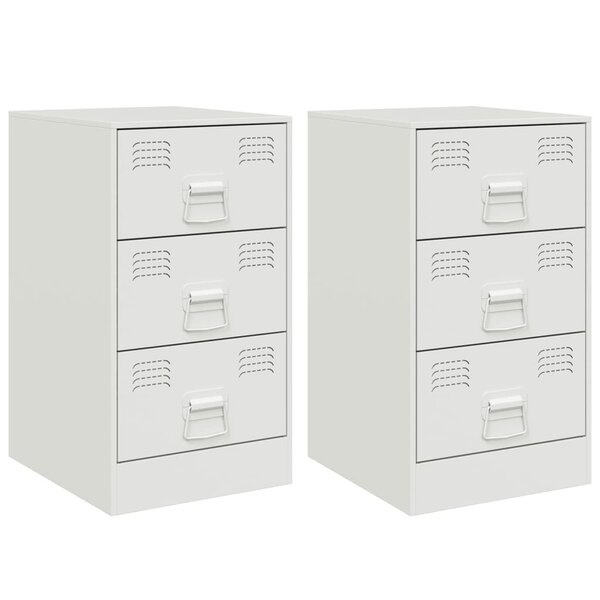 vidaXL Tables de chevet 2 Pièces blanc 34 5x39x62 cm acier