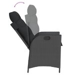 vidaXL Ensemble à manger de jardin coussins 7Pièces Noir Résine tressée