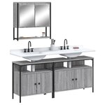 vidaXL Ensemble de meubles de salle de bain 3 Pièces Sonoma gris