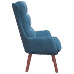 vidaXL Fauteuil relaxant en velours bleu