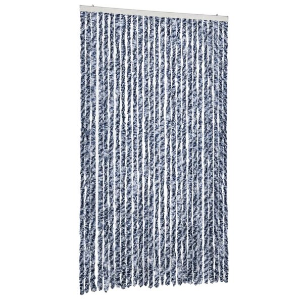 vidaXL Moustiquaire bleu et blanc 118x220 cm chenille
