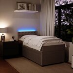 vidaXL Sommier à lattes de lit et matelas Gris clair 100x200cm Velours
